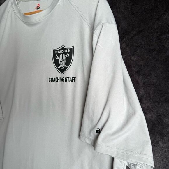 Raiders Coaching Staff Shirt 2XL Badger Sport Gray Team Issued Style NFL Tee - Picture 2 of 11